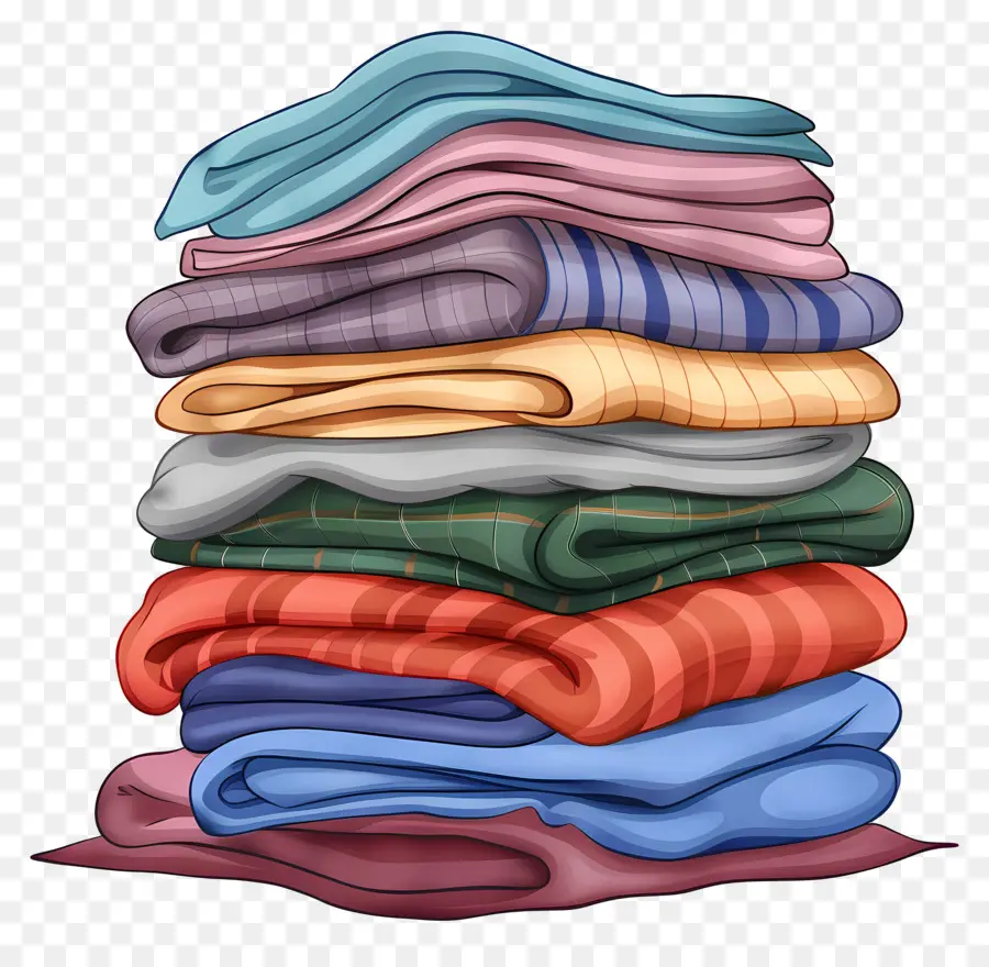 Pile De Tissu，Plié Les Vêtements PNG