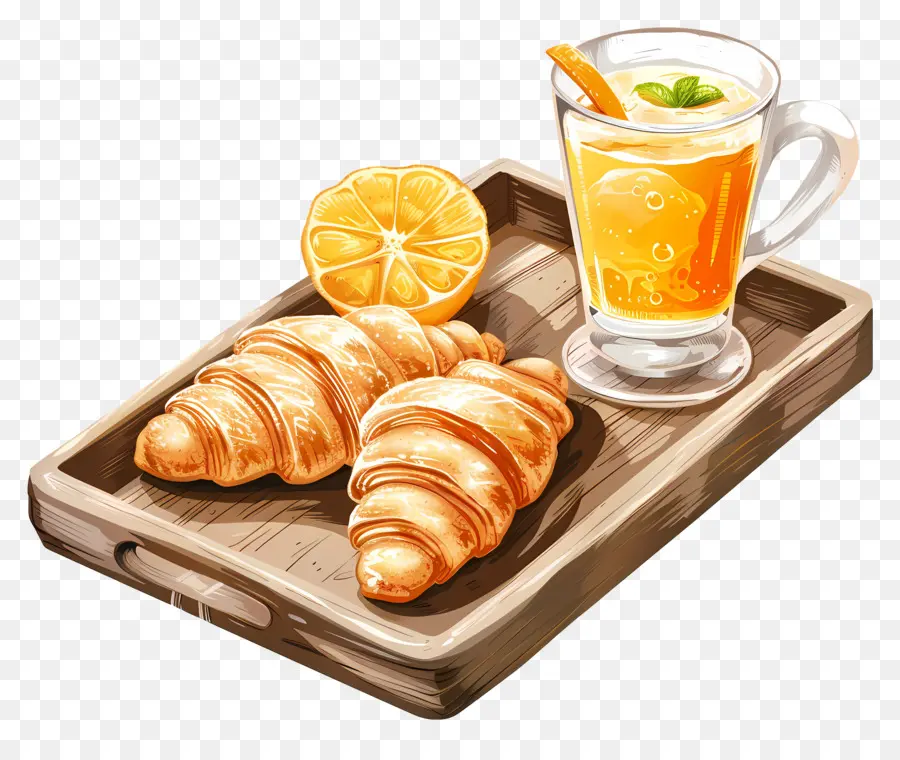 Le Petit Déjeuner，Croissants PNG