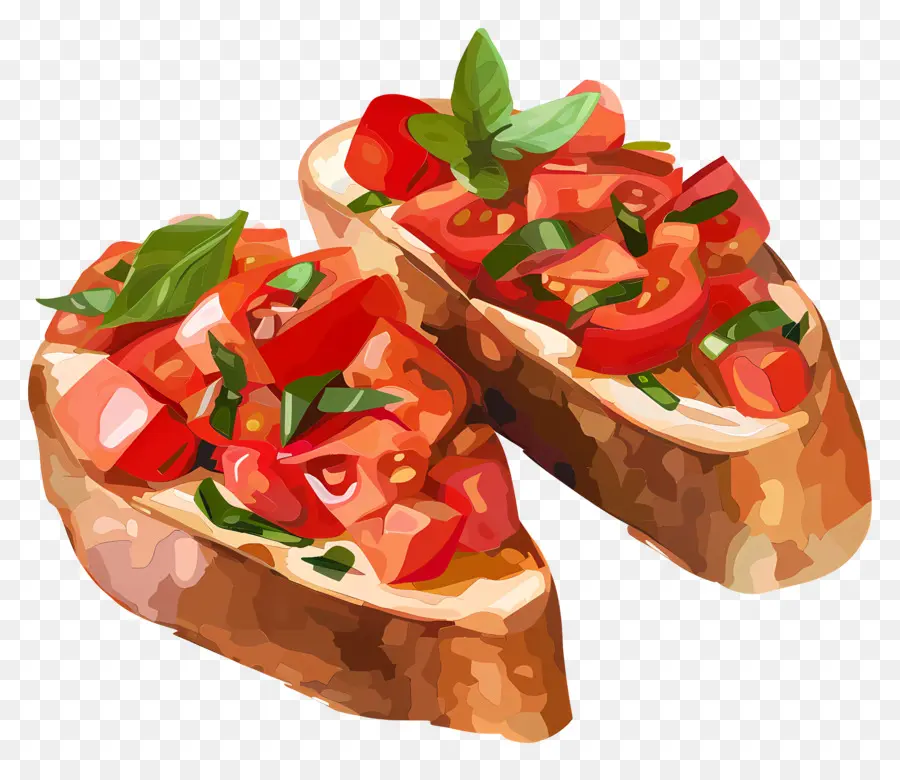 Bruschetta，Toast Au Basilic De Tomate PNG