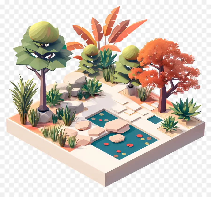 Jardin Moderne，Jardin 3d PNG