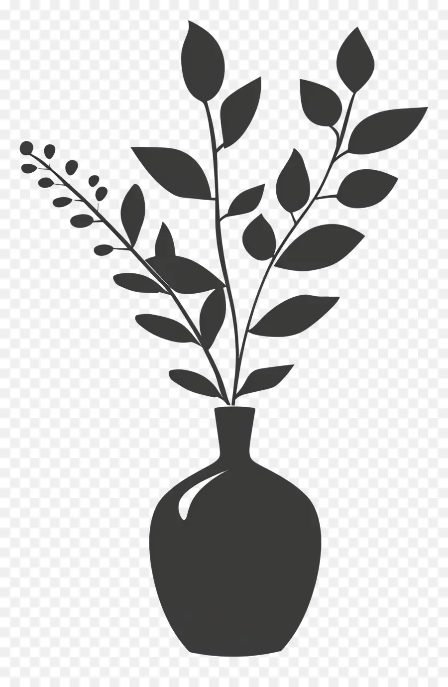 Silhouette De Vase，Vase PNG