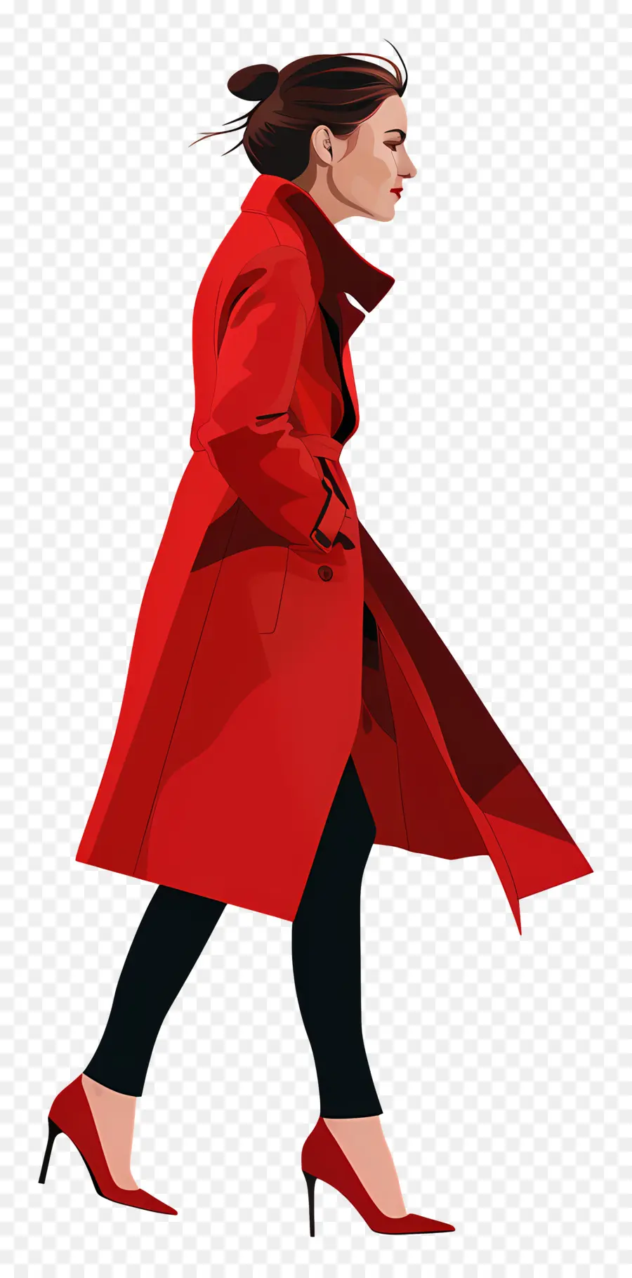 Femme Qui Marche，Manteau Rose PNG