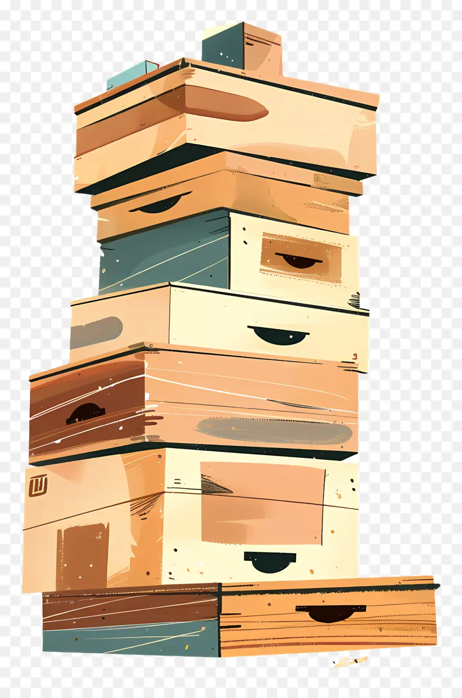 Pile De Boîtes，Boîtes En Bois PNG