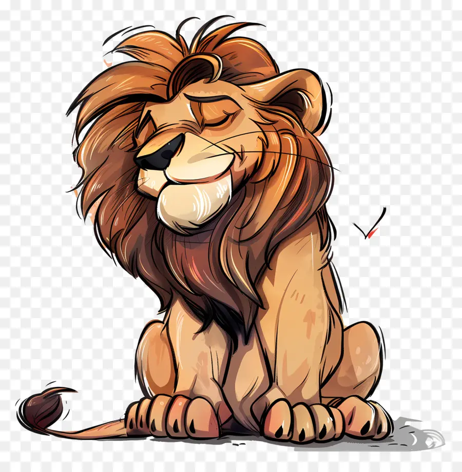 Dessin Animé Lion，Lion Espiègle PNG