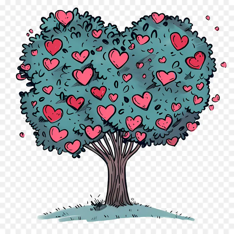 Dessin Animé Arbre，L'amour PNG