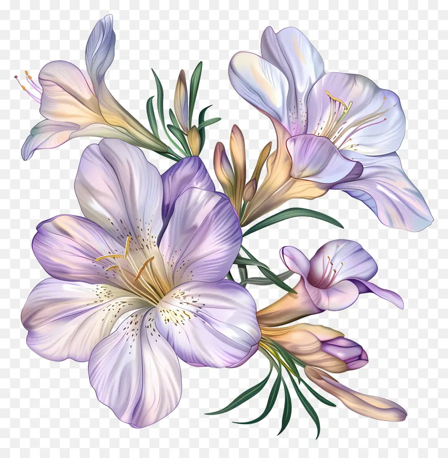 Fleur De Freesie，Fleurs Lilas PNG