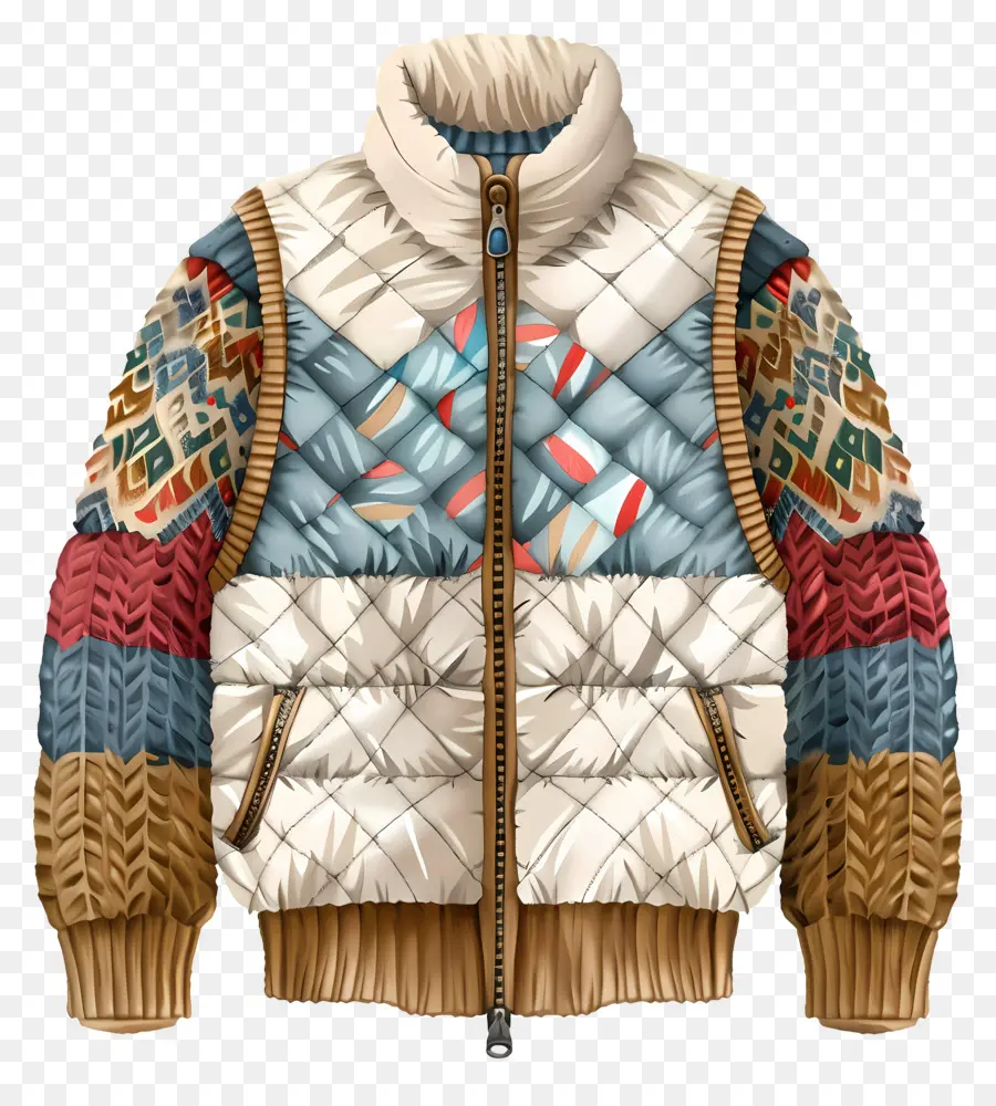 Manteau D'hiver，Veste Brodée PNG