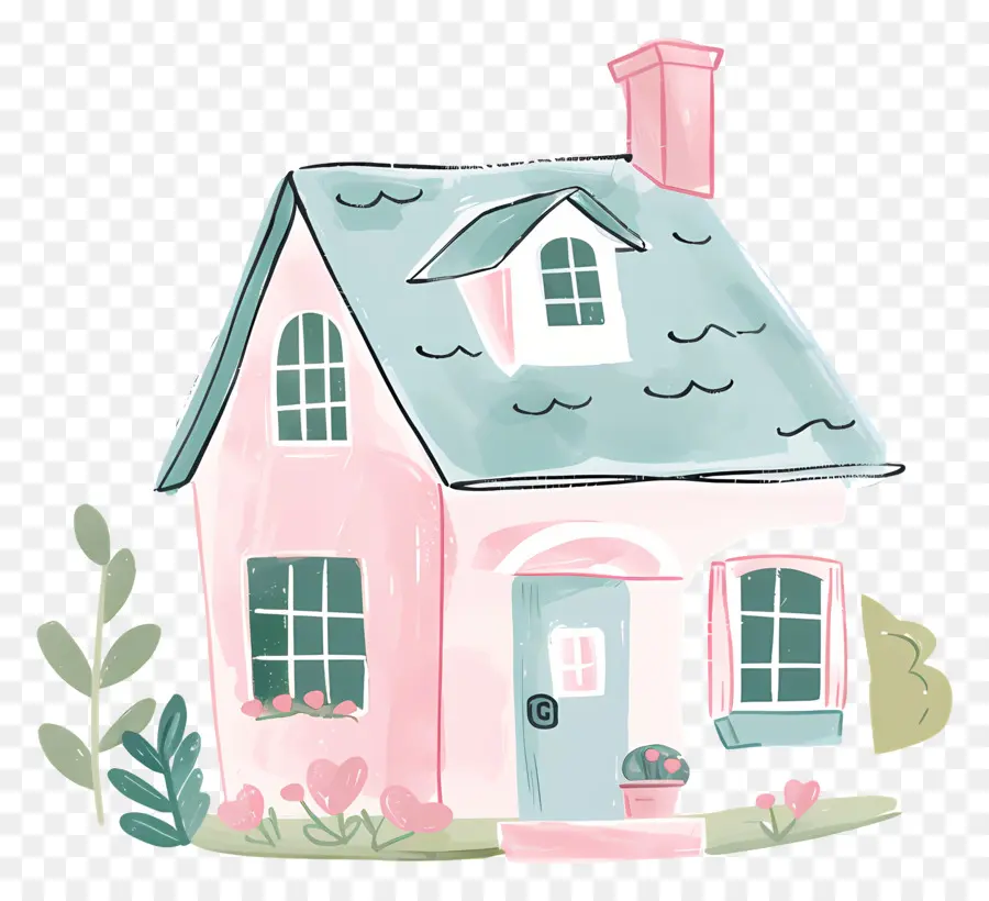 Dessin Animé Maison，Maison Rose PNG