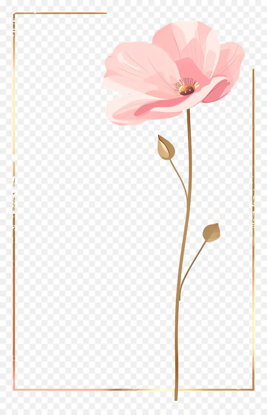 Or Frame，Fleur Rose PNG