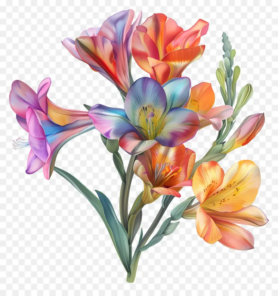 Fleur De Freesie，Bouquet PNG