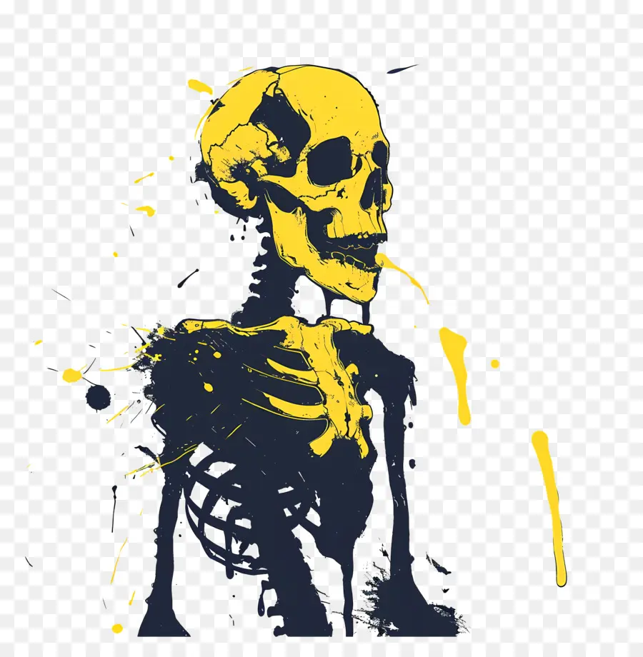 Squelette，Noir Et Jaune PNG