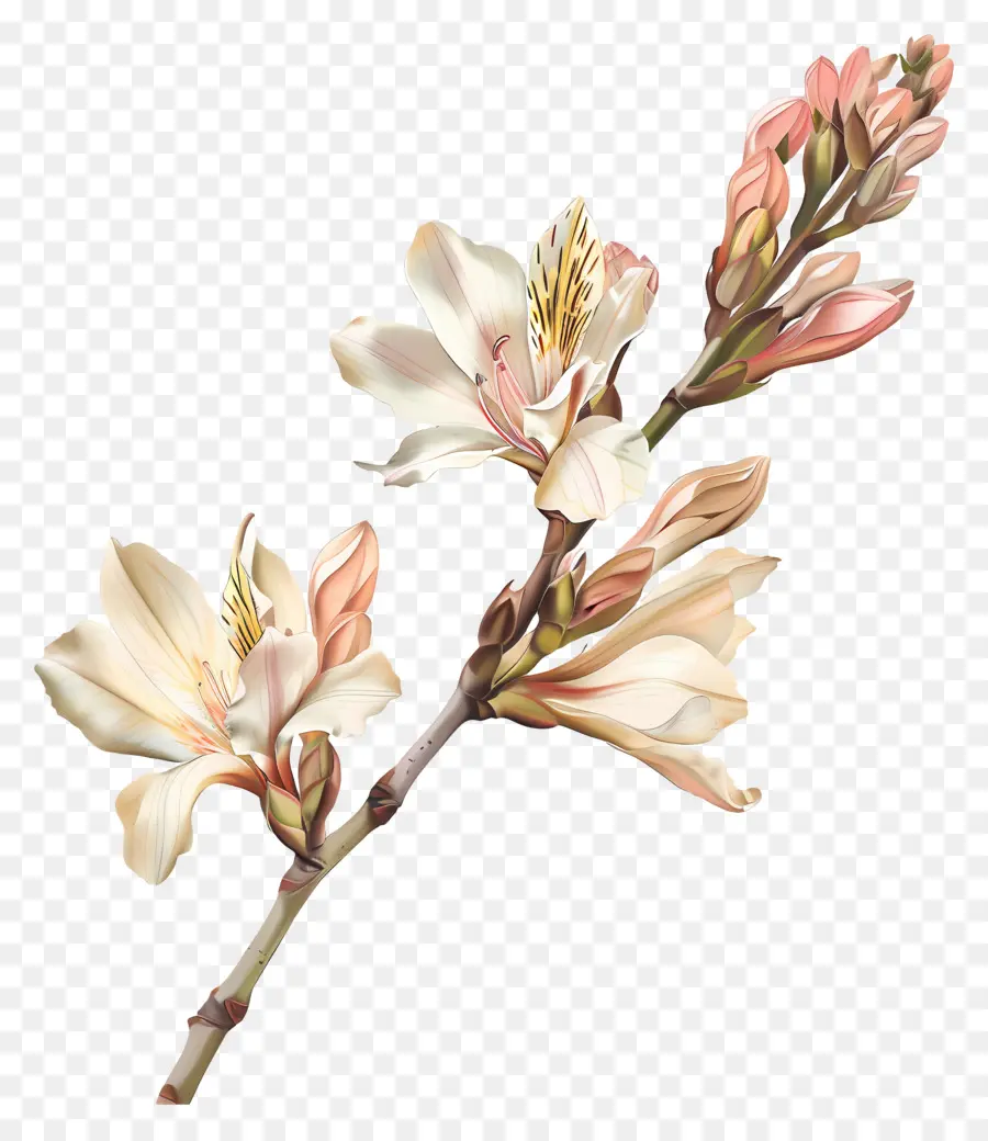 Fleur De Tubéreuse，Fleurs Blanches PNG