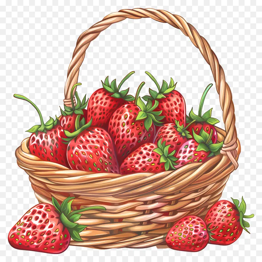 Panier De Fraises，Fraises PNG