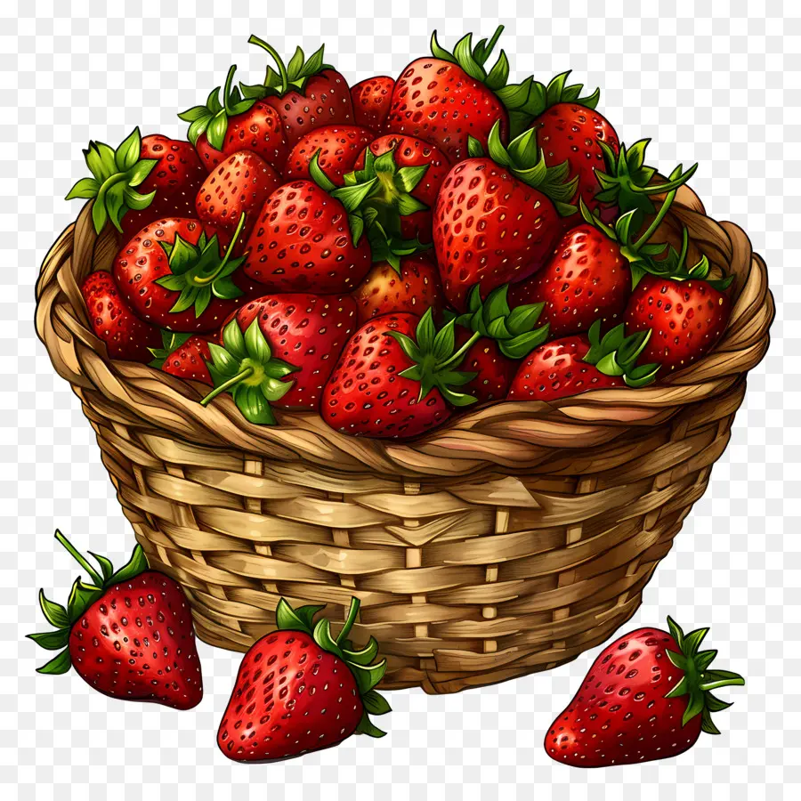 Panier De Fraises，Fraises PNG