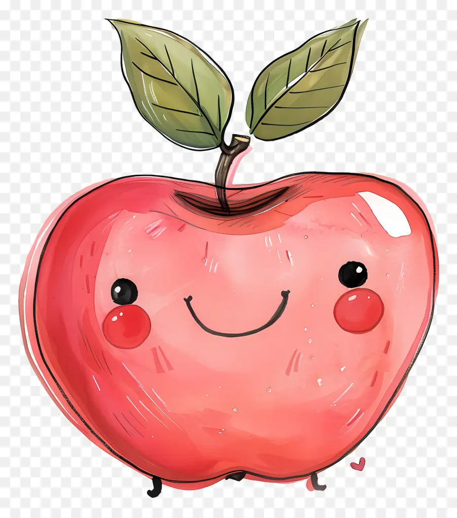 Dessin Animé Apple，Souriant Apple PNG