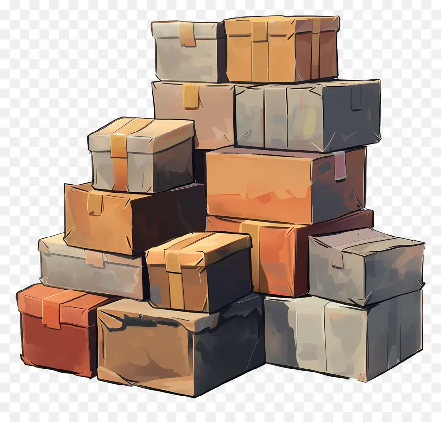 Pile De Boîtes，Les Boîtes En Carton PNG