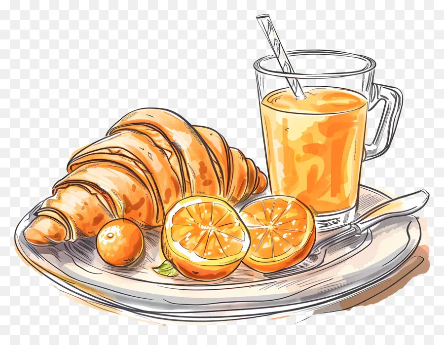 Le Petit Déjeuner，Croissants PNG