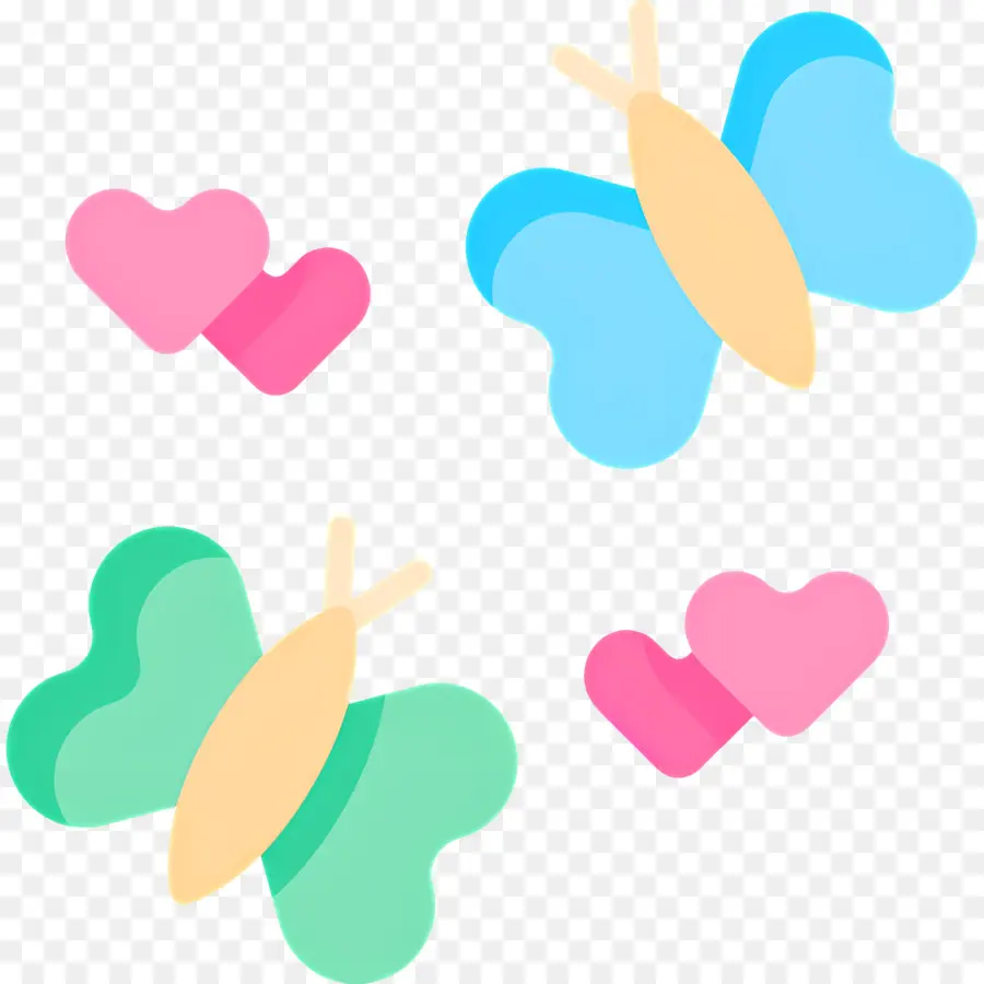 Papillon，Papillons Et Coeurs PNG