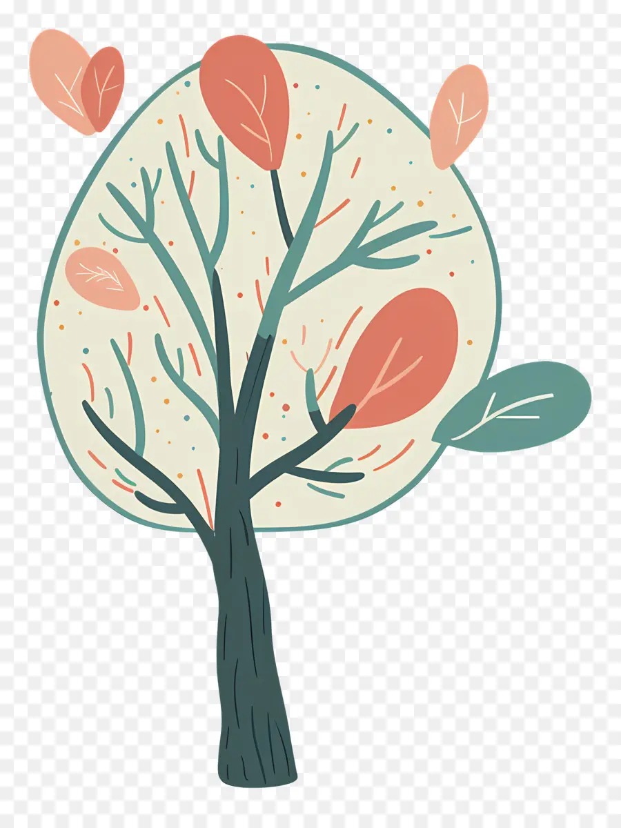 Dessin Animé Arbre，Feuilles PNG