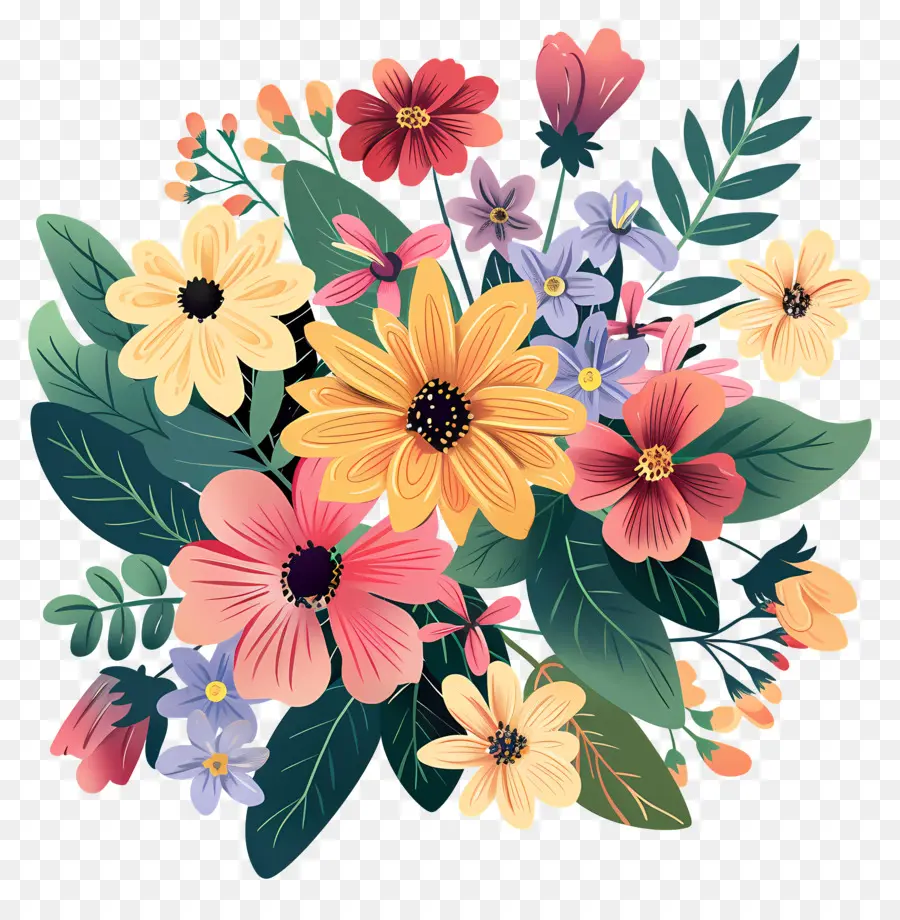 Mixte Bouquet De Fleurs，Bouquet De Fleurs PNG