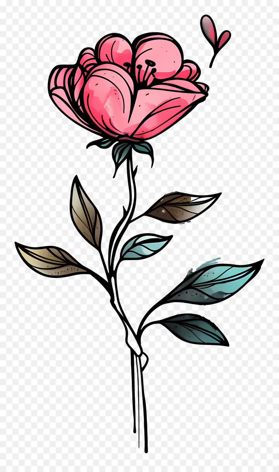 Dessin Animé De Fleurs，Fleur Rose PNG