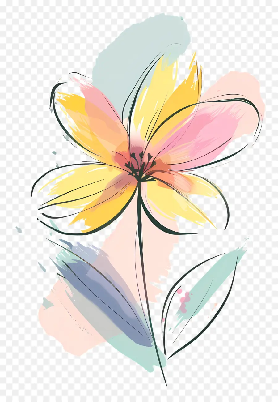 Dessin Animé De Fleurs，Fleur Jaune PNG