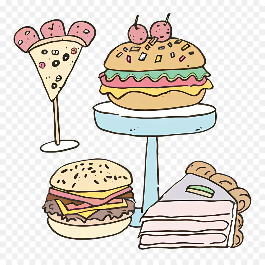 Dessin Animé De La Nourriture，Hamburger PNG