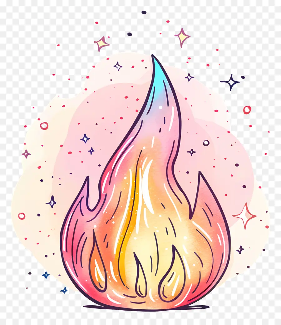 Dessin Animé Feu，Céleste PNG