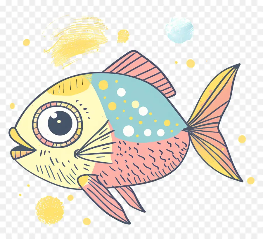 Dessin Animé De Poissons，Les Yeux Bleus PNG