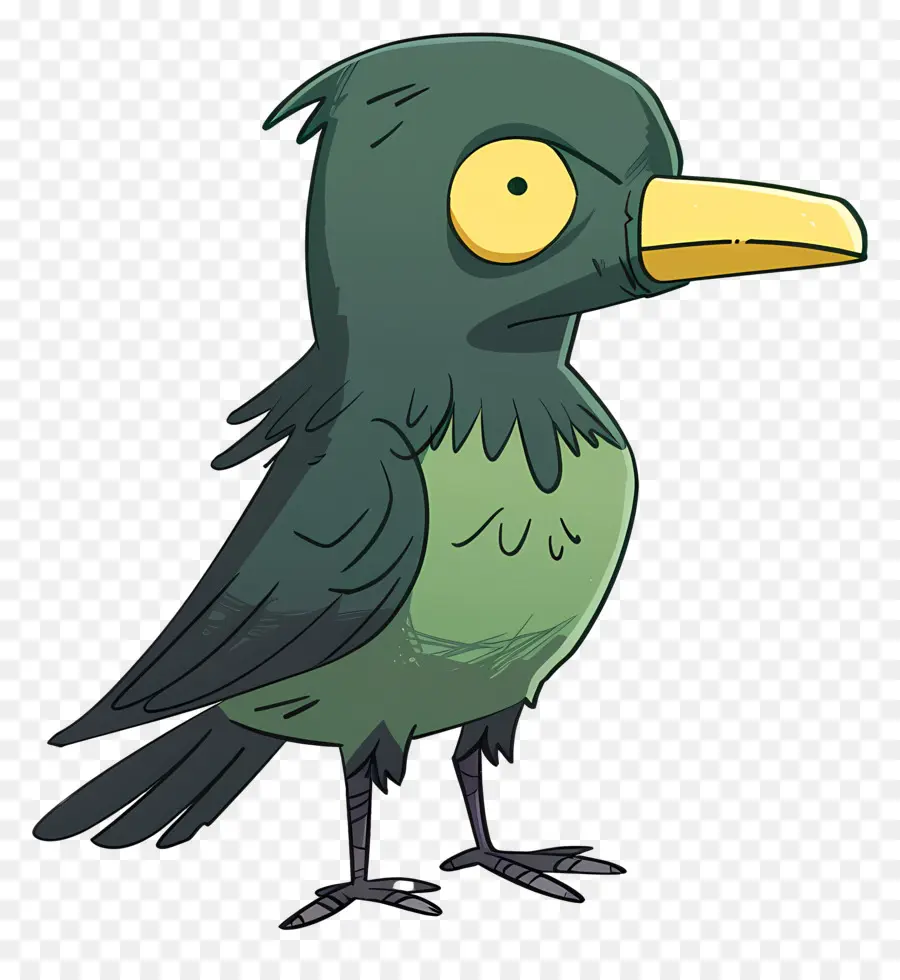 Dessin Animé Crow，Oiseau Vert PNG
