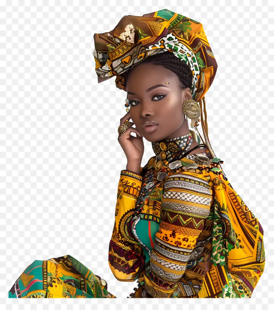Femme Africaine，Vêtements Traditionnels Africains PNG