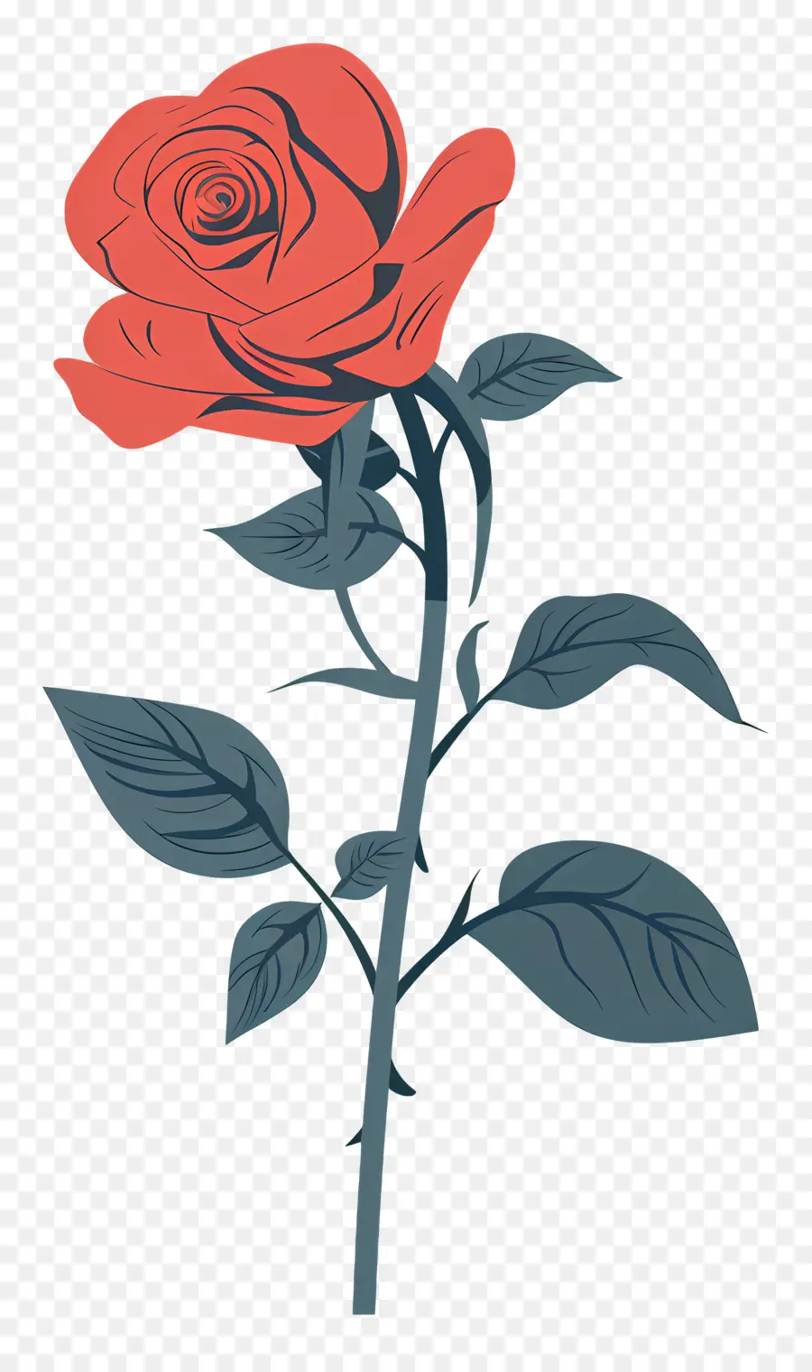 Seule Rose，Rose Rouge PNG