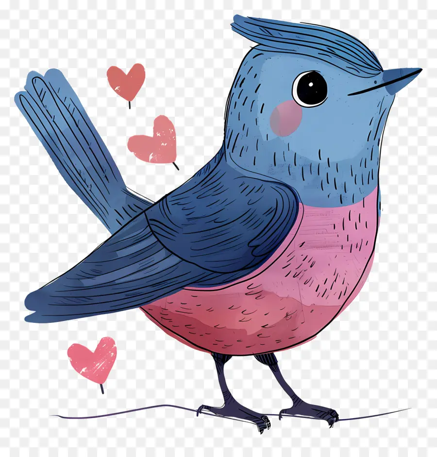 Dessin Animé Oiseaux，Ailes En Forme De Cœur PNG