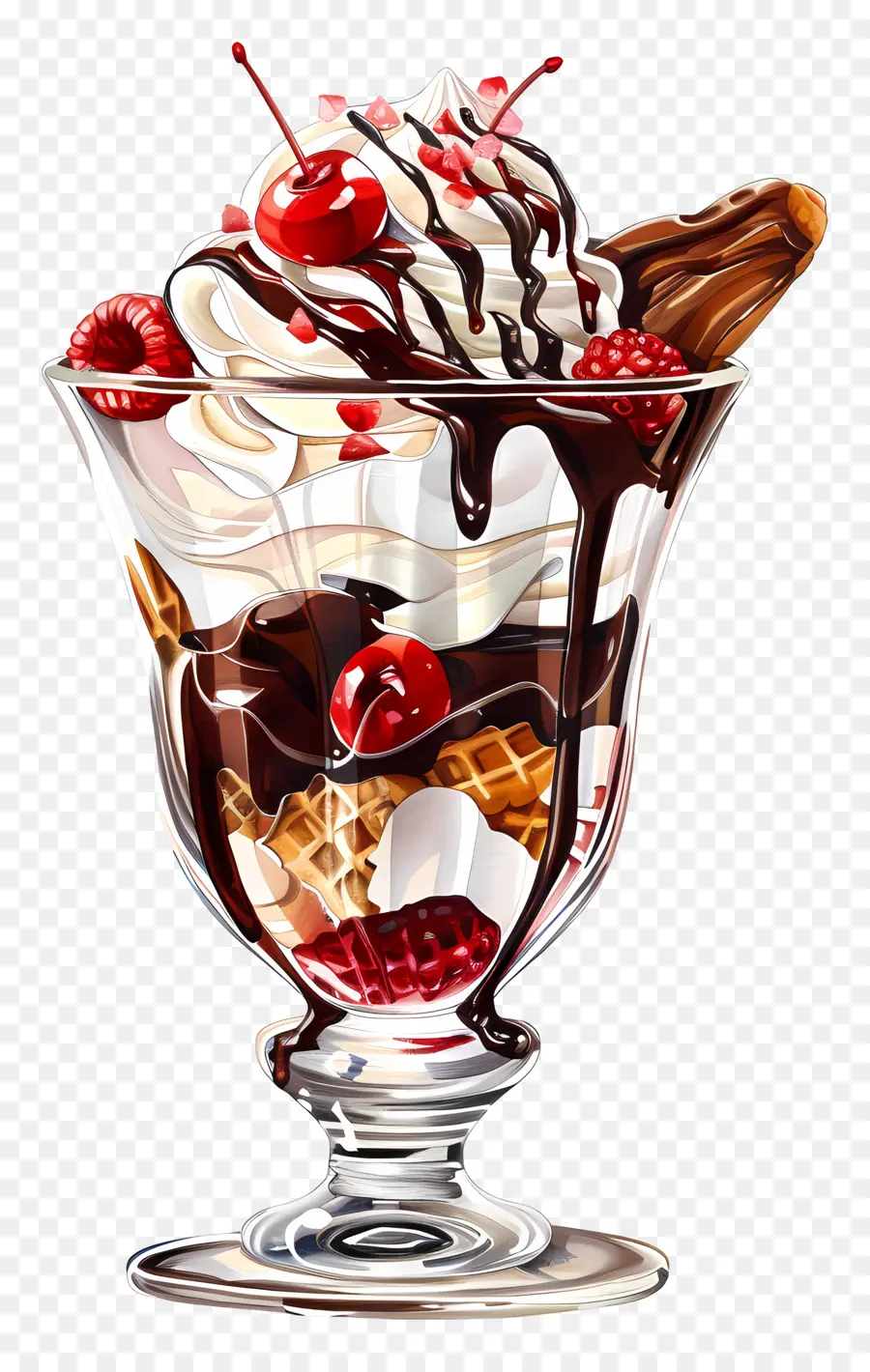 Crème Glacée Sundae，Crème Glacée Au Chocolat PNG