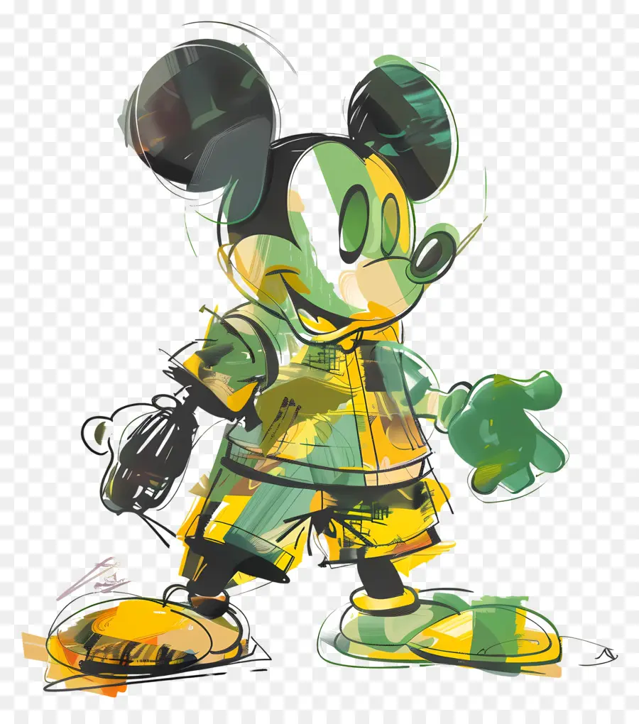 Mickey Mouse，T Shirt Vert PNG