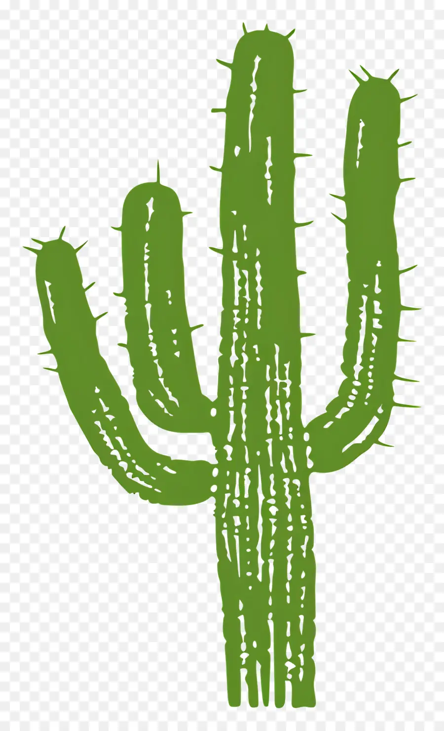 Silhouette De Cactus Simple，Cactus PNG