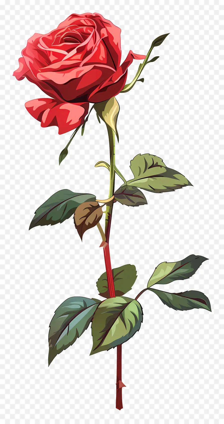 Seule Rose，Rose Rouge PNG