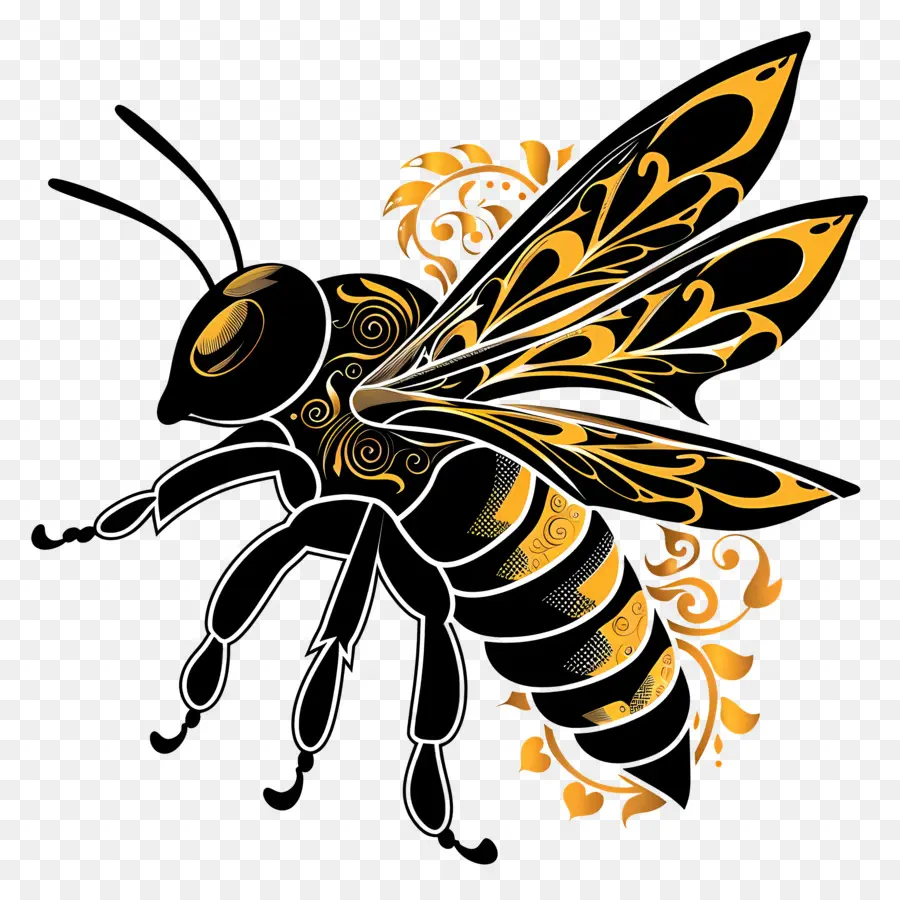 Abeille Silhouette，Abeille PNG