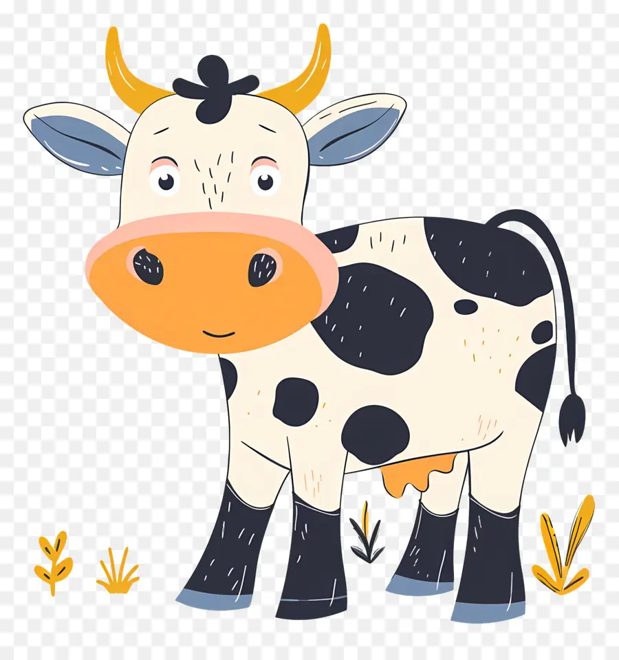 Vache Mignonne，Vache De Dessin Animé PNG