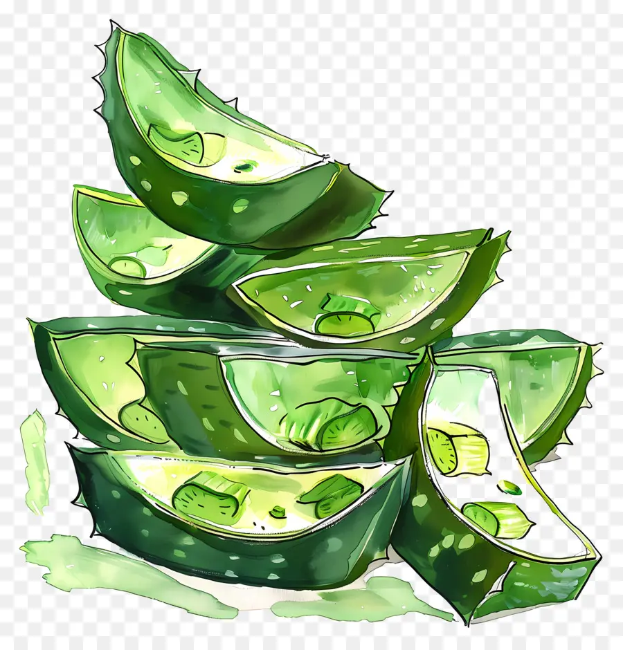 Tranches D'aloe Vera，Aloé Véra PNG