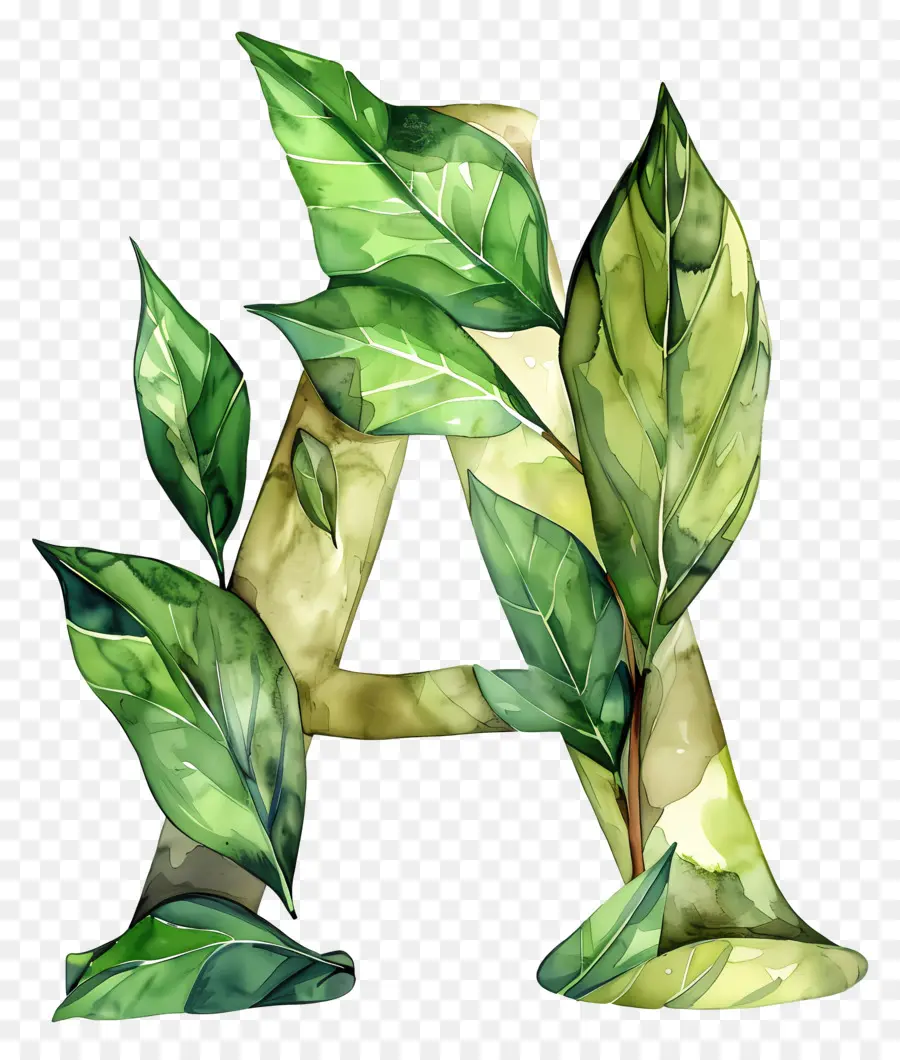 Lettre A，Feuilles PNG