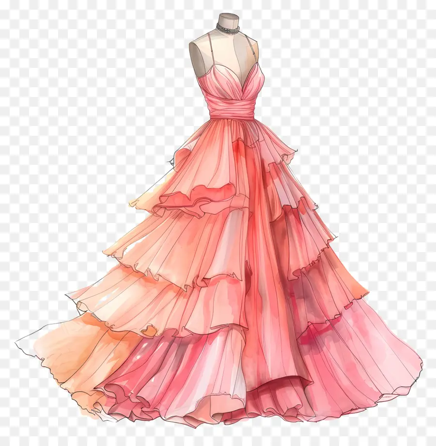 Robe De Mode，Robe Rose PNG