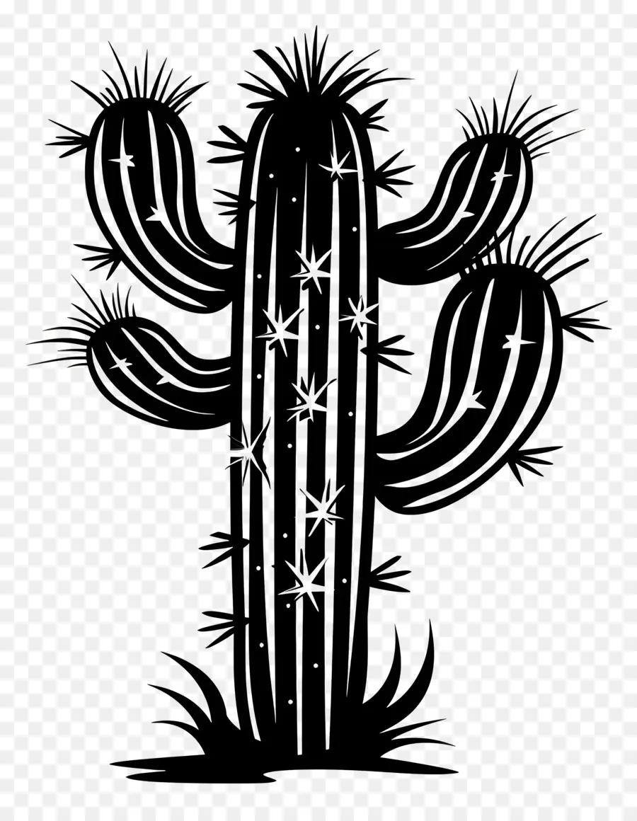 Silhouette De Cactus Simple，Cactus PNG