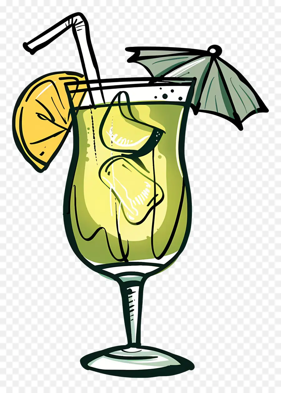 Cocktails De Dessins Animés，Boisson Verte PNG