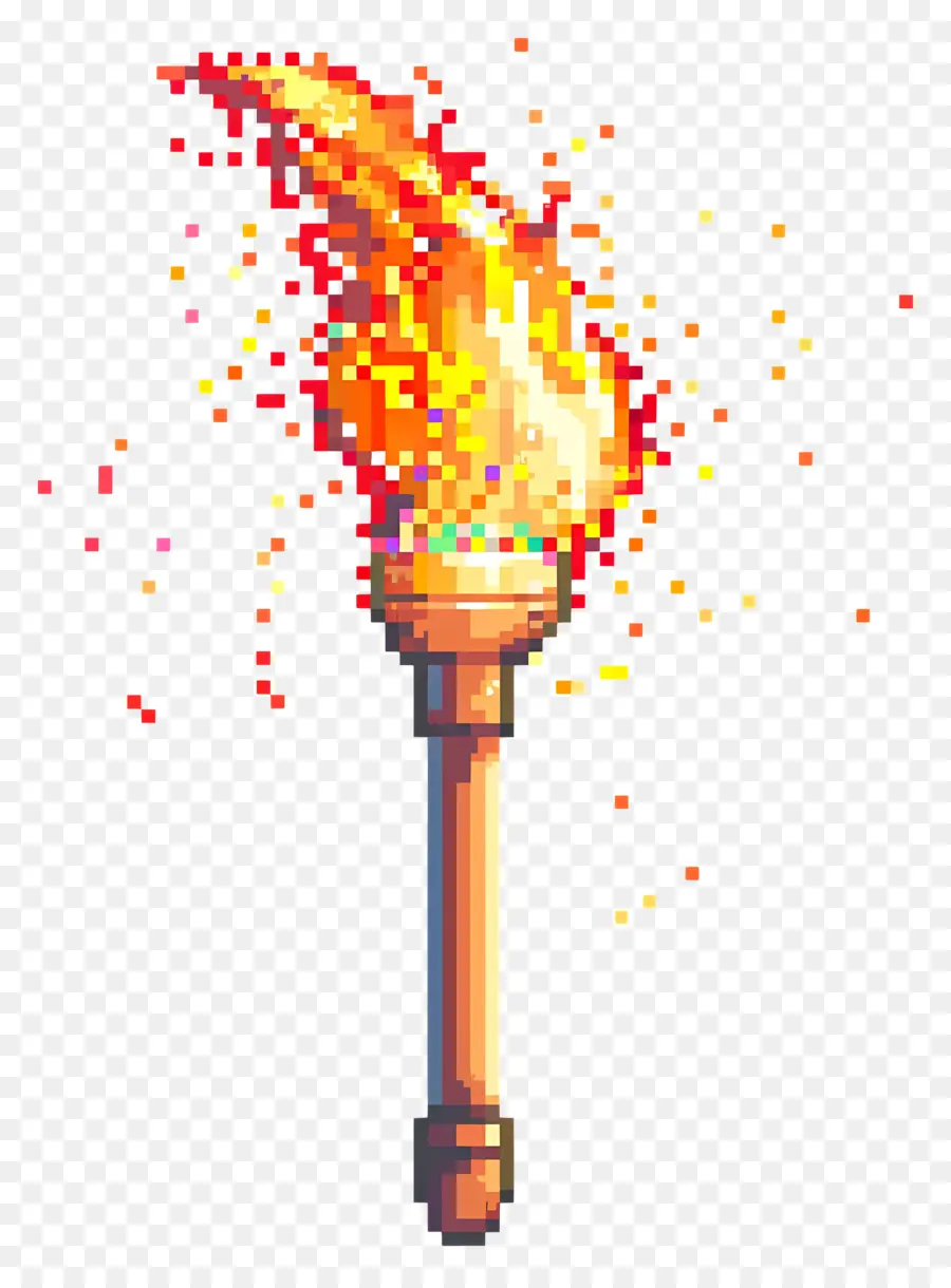 La Flamme Olympique，Le Pixel Art PNG
