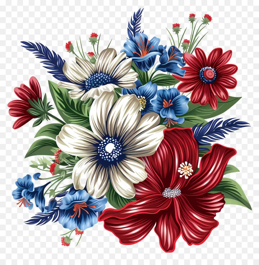 4 Juillet，Bouquet De Fleurs PNG