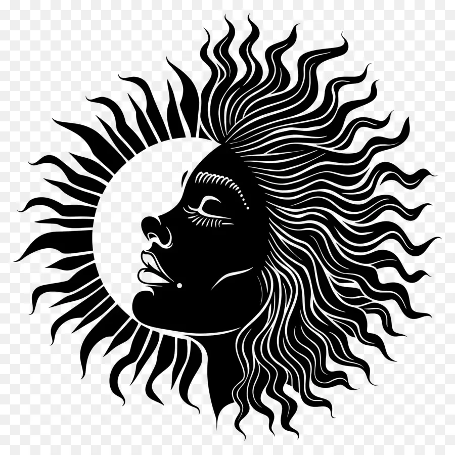 Soleil Silhouette，Femme PNG