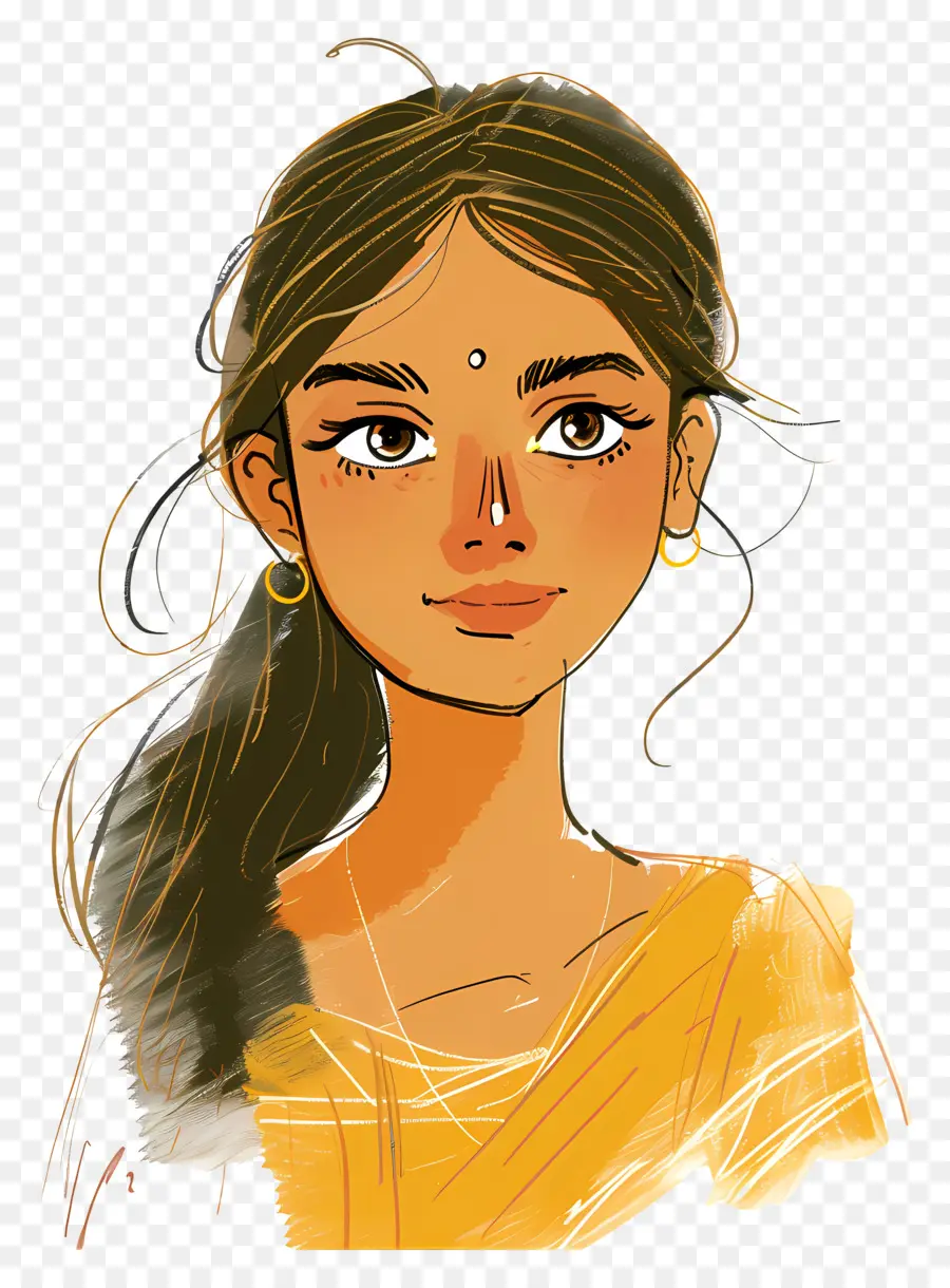 Femme Indienne，Portrait De Femme PNG