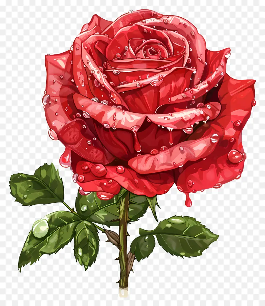 Rose Rouge，Rose Dans Un Vase PNG