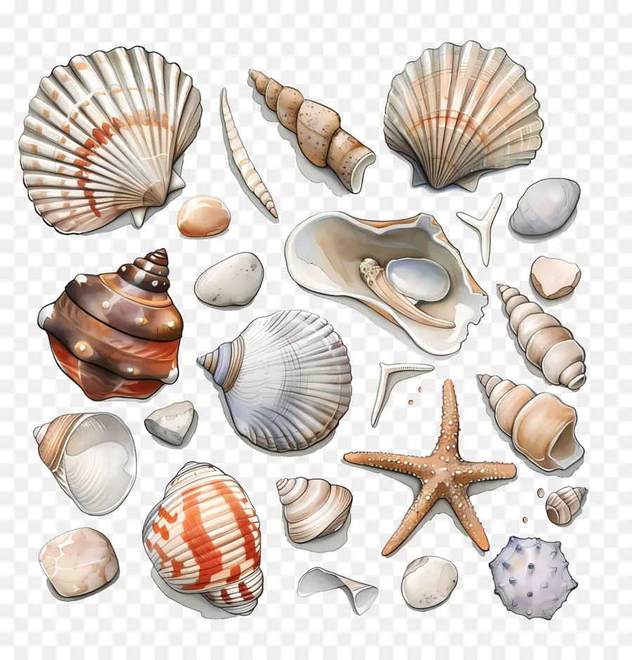 Peignage De Plage，Coquillages PNG